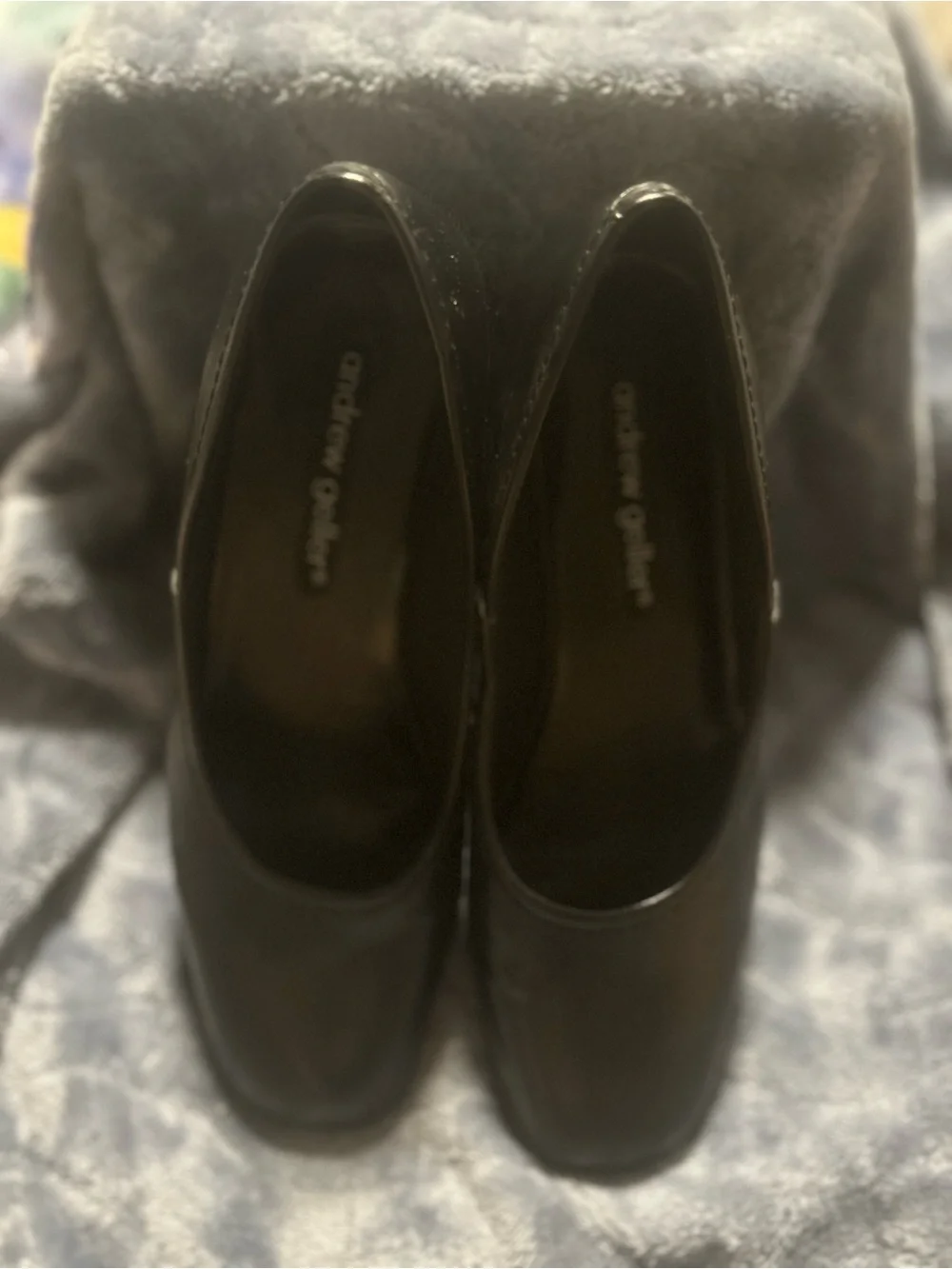 Andrew Geller Black Low Wedge Slip-On Flats